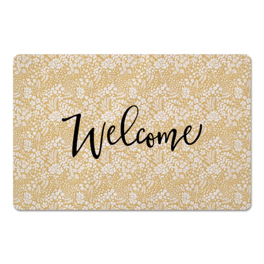 Welcome Dainty Floral Floor Mat